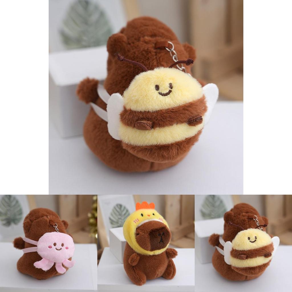 Nadýchaný plyšový klíčenka kapybara v mnoha roztomilých stylech pro děti i dospělé