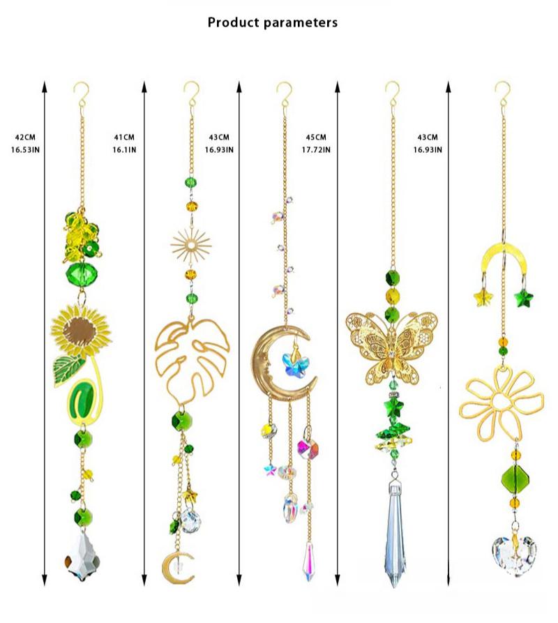 Sonnenblumen Windspiele Kristall Mond Sonnenfänger Hängende Raumdeko Traumfänger Garten Kinderzimmer Fensterdeko Dekorationen Geschenke