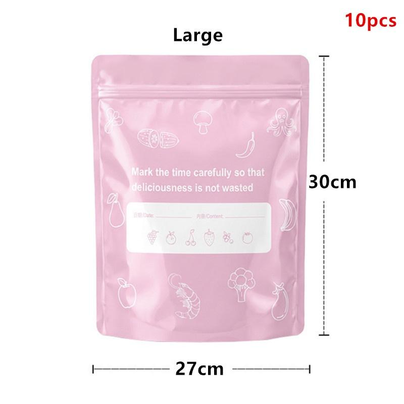 10 Pcs Aluminum Foil Storage Bags Freezer Sealed Organizers Food Packaging Reusable Pantry Odor-Proof Bag Kitchen Essential