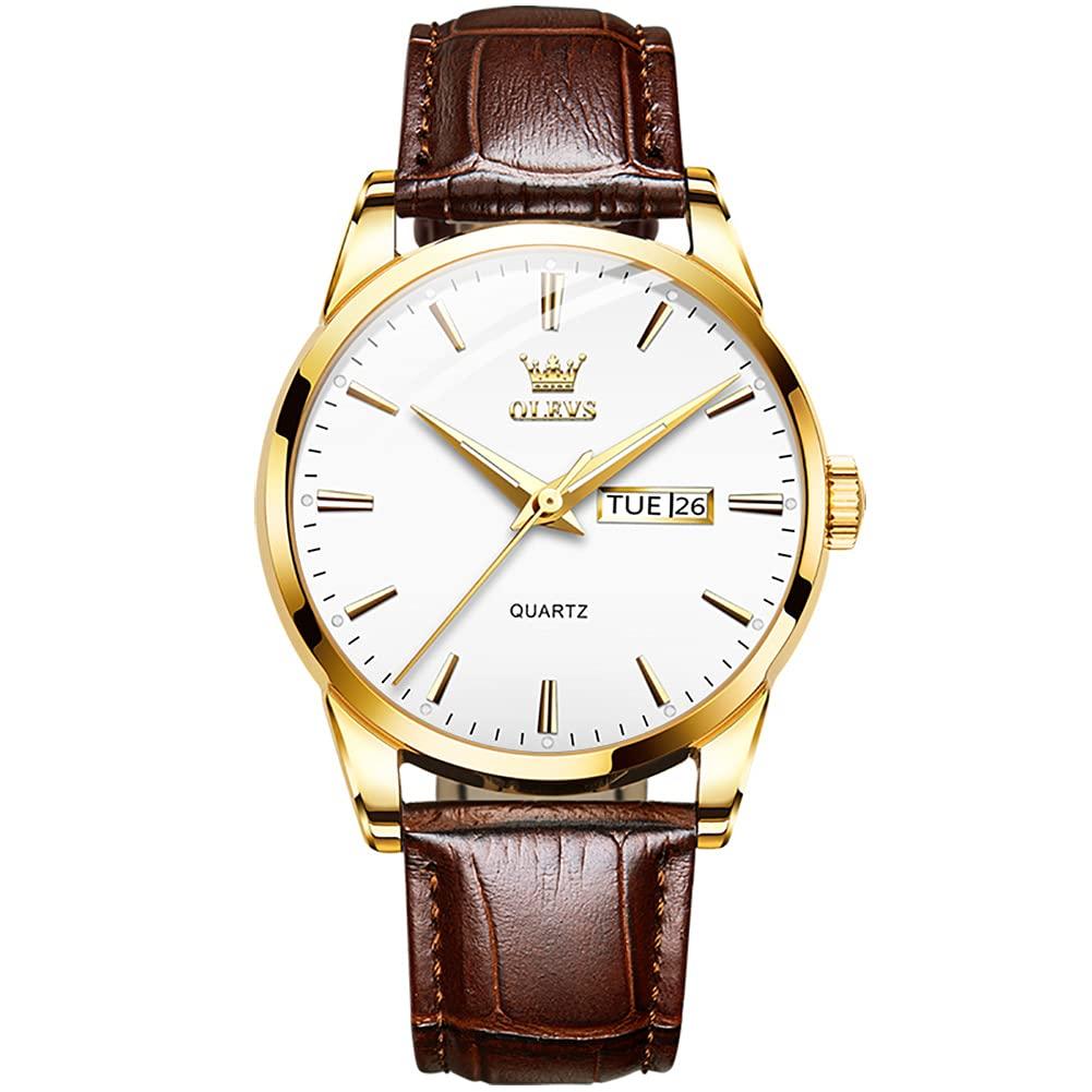 Men's Wristwatch, Business Watch, Leather Band, Stylish, Waterproof, Calendar Display, Luminous Design, Best Gift for Men