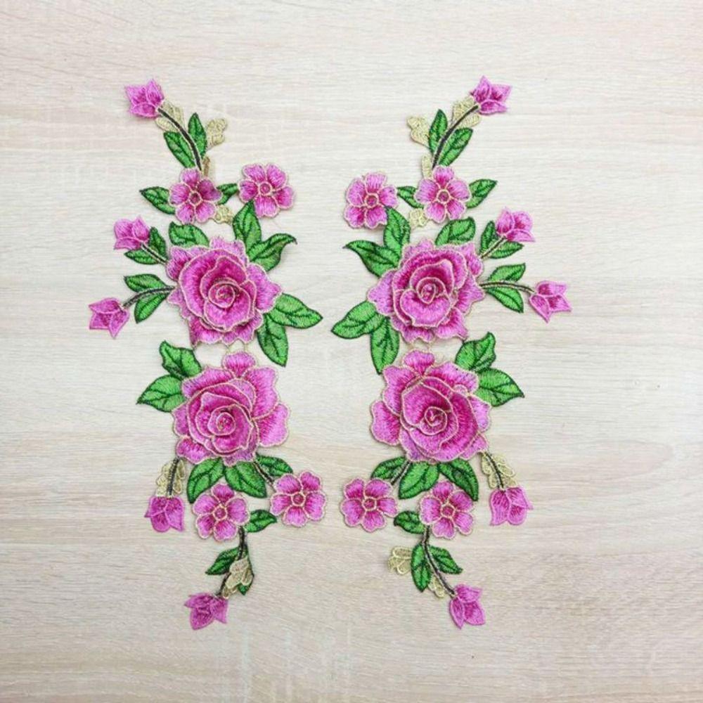 Stylish Flower Embroidered Patches Elegant DIY Sewing Patches Fabric Patches Dress Repair
