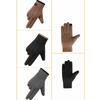 Double Sided Plush Finger Gloves Suede Fabric Warm Gloves New Touch Screen Gloves  Men's Style