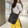 Large Capacity Denim Bag Retro Tote Bag Commuter Student Class Shoulder Crossbody Bag