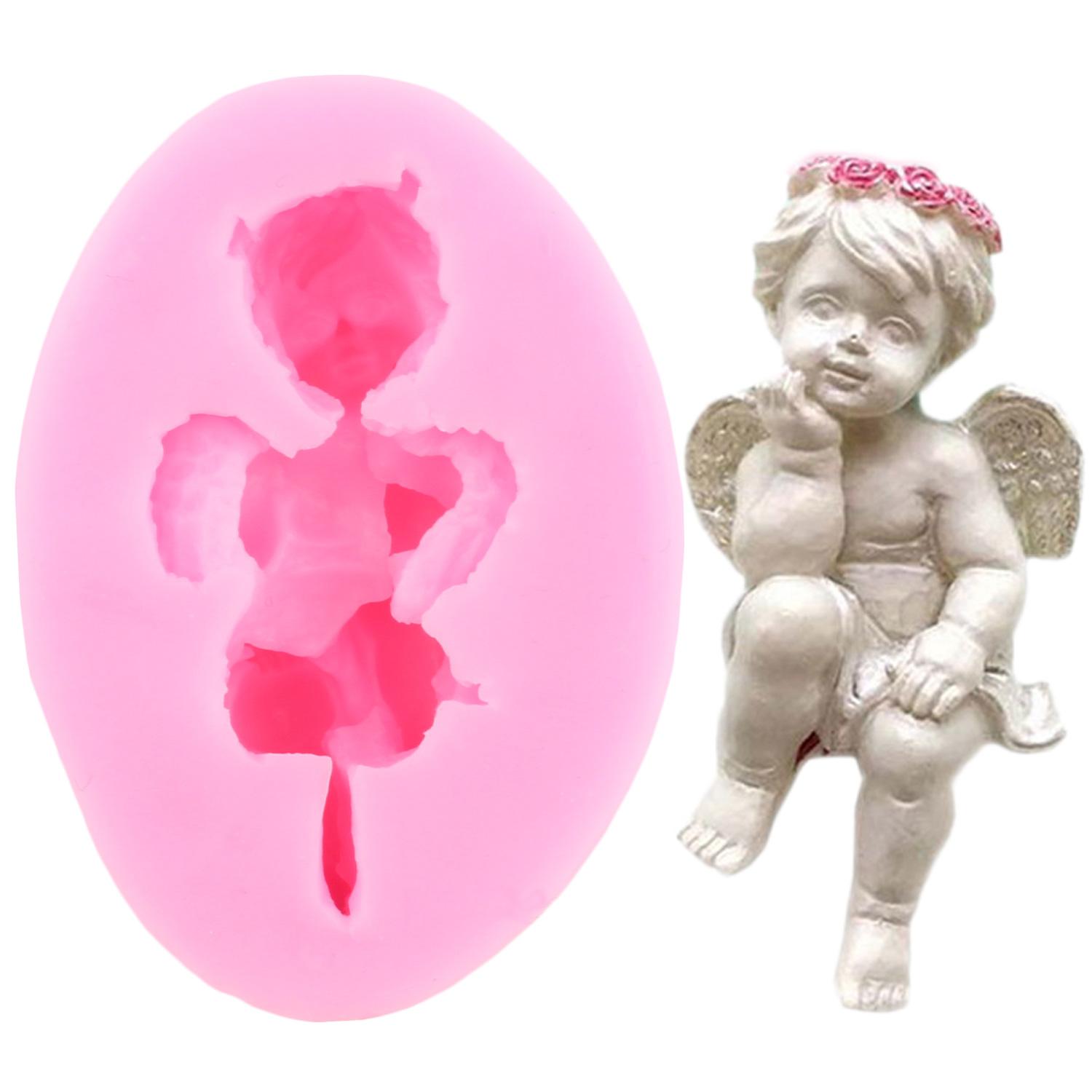 

3D Сердце Ангела Детские Крылья Силиконовые Формы Кекс Топпер Формы Для Помадки DIY Инструменты Для Украшения Свадебного Торта Формы Для Шоколадной Мастики белый