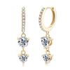 New Cool Woman Lab Grown Diamond Earrings Tassel Hoop Huggie Earrings 925 Sterling Silver Ladies Moissanite Earrings