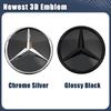Per Mercedes Benz W245 B200 B250 W204 C300 C250 C350 GLK X204 GLK300 GLK350 Nero Lucido Ultimo Emblema Stella 3D Logo Bordo Nero