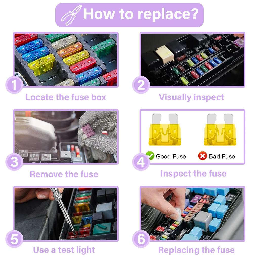 100 Pcs Car Fuses Small Mini Auto Blade Fuses 2A 3A 5A 7.5A 10A 15A 20A 25A 30A 35A AMP Assortment In Storage Box Fuses4
