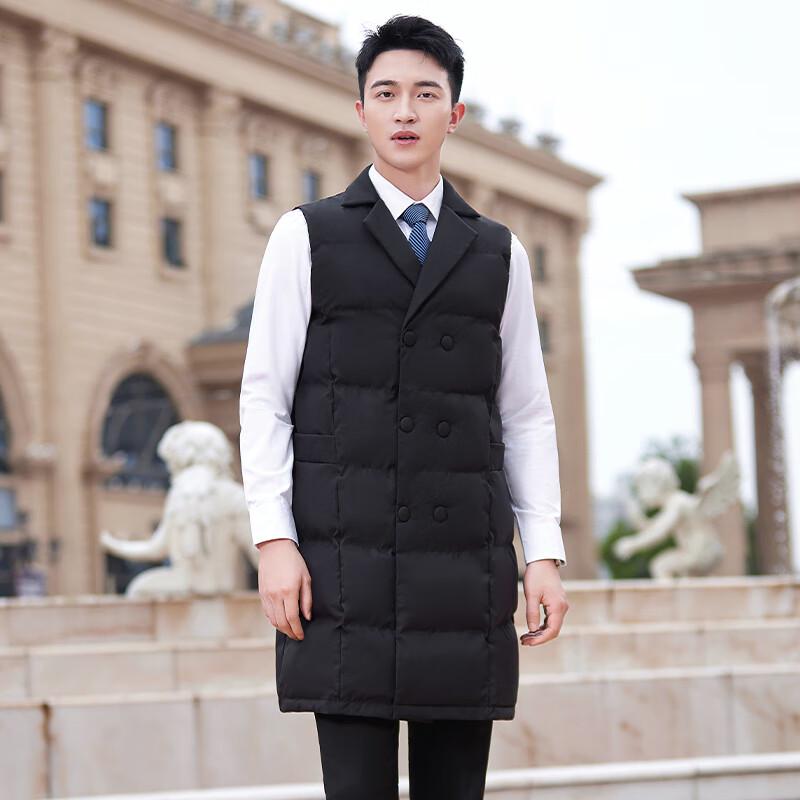 

TLUOMAN Men s Mid-Length Padded Suit Collar Vest 2XL