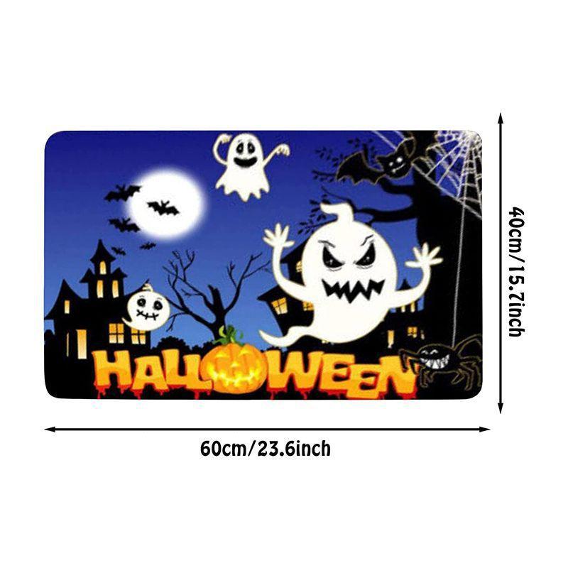 2pcs Halloween Foot Mats Ethnic Festival Decorative Floor Mats Easy To Take Care of Door Mats