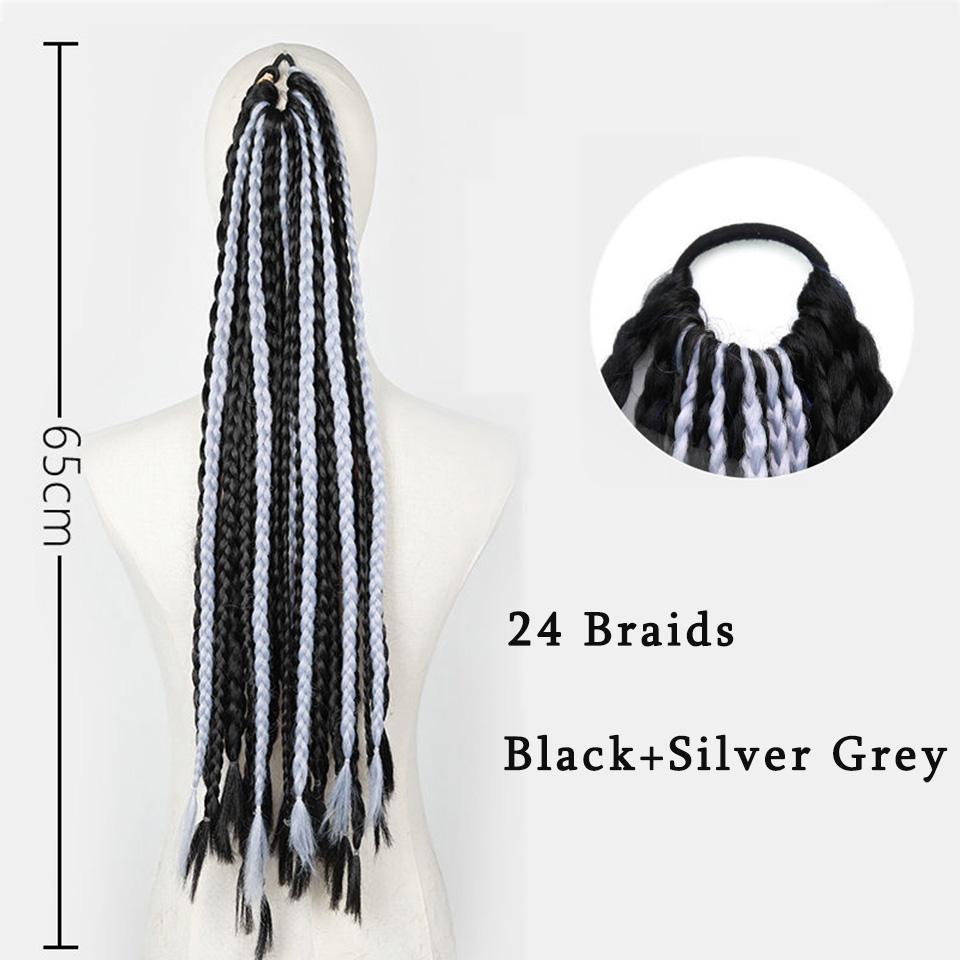 

Синтетические 24 грязных косы, хвост для женщин, эластичная веревка для кос, резинка, аксессуары для волос, термостойкие накладные волосы