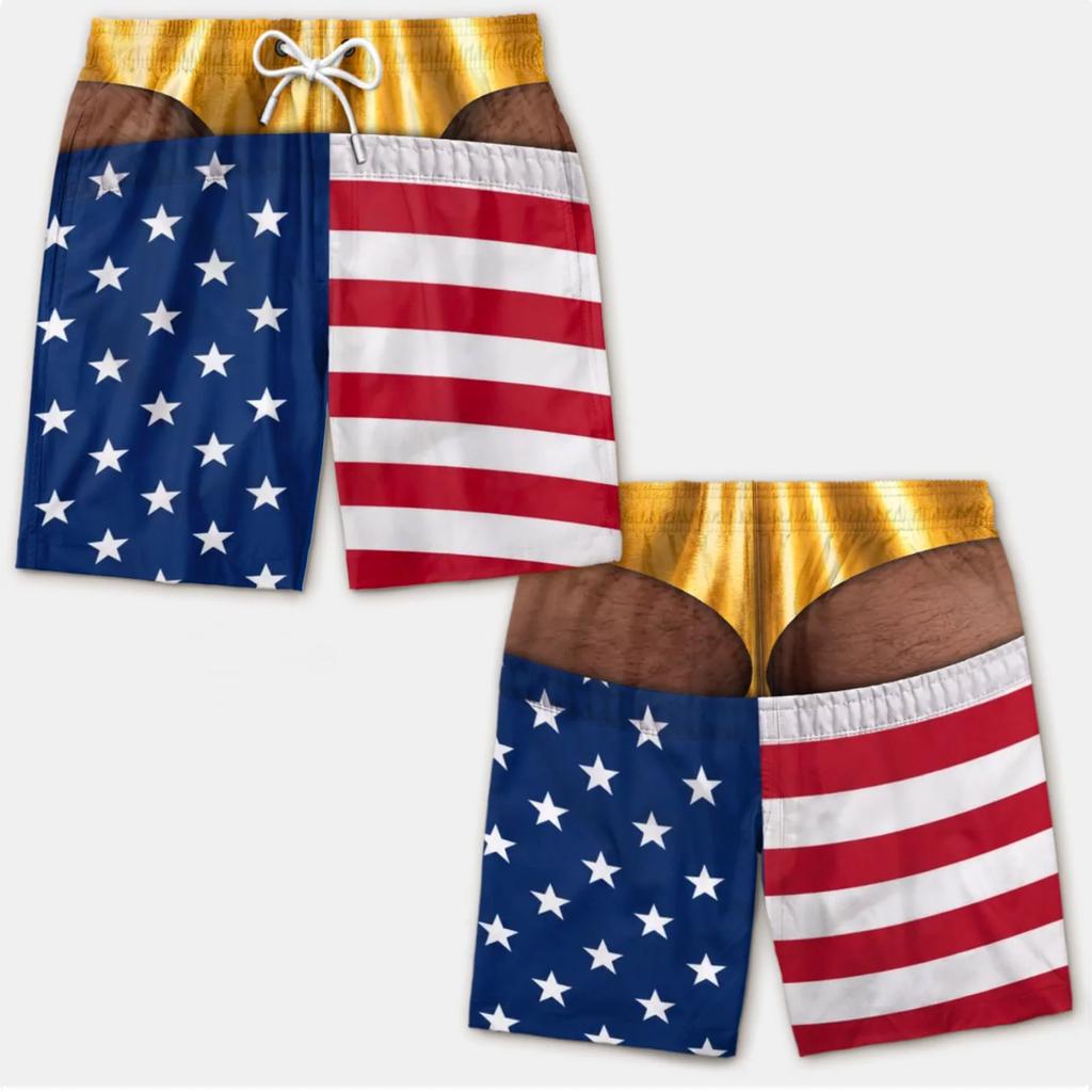 Men's Hawaiian Beach Shorts Quick Dry Swim Trunks