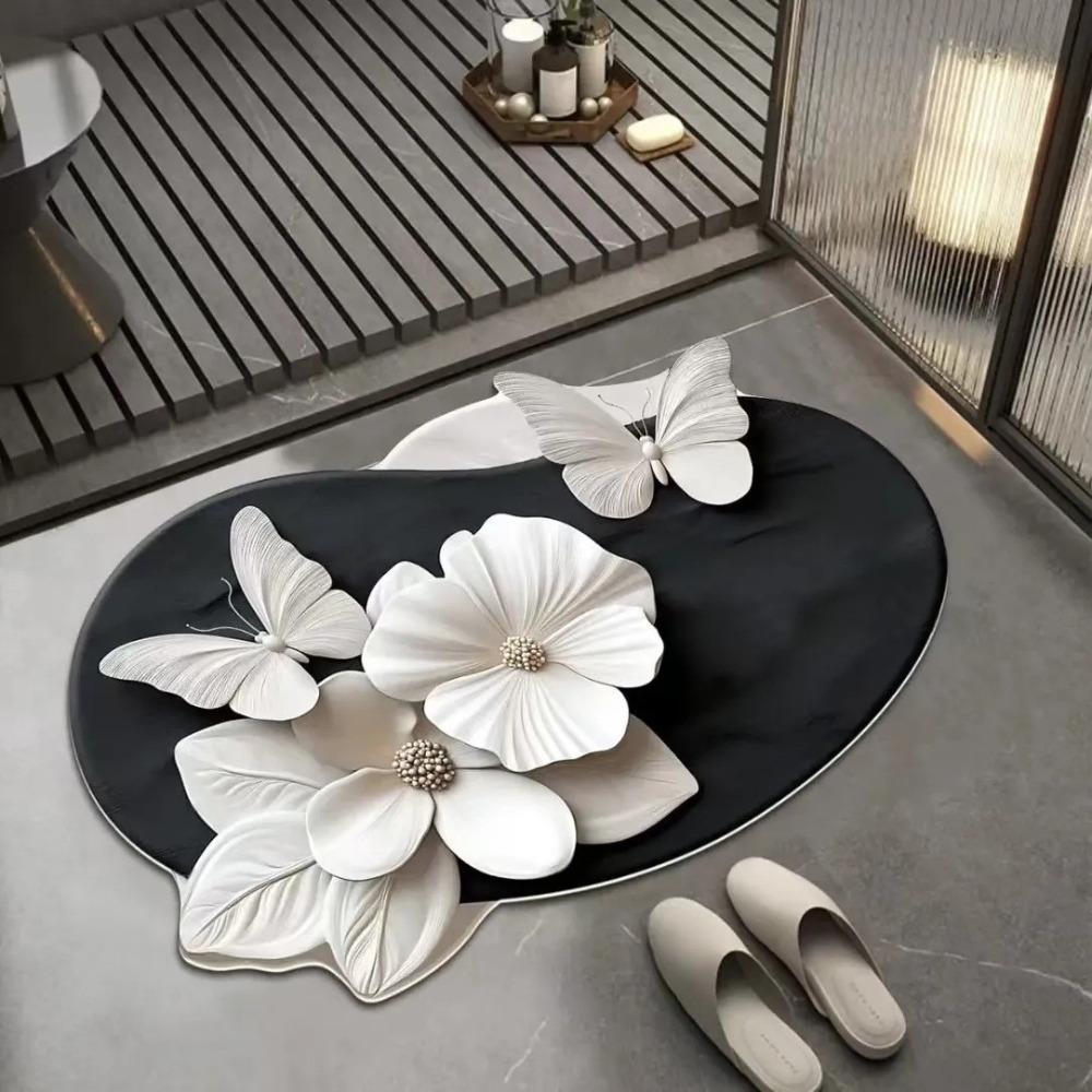

Новые 3D Реалистичный Узор Нескользящие Впитывающие Коврики Удобные Коврики-Бабочки Быстросохнущий Многоцелевой Коврик для Ванной Комнаты Ванная