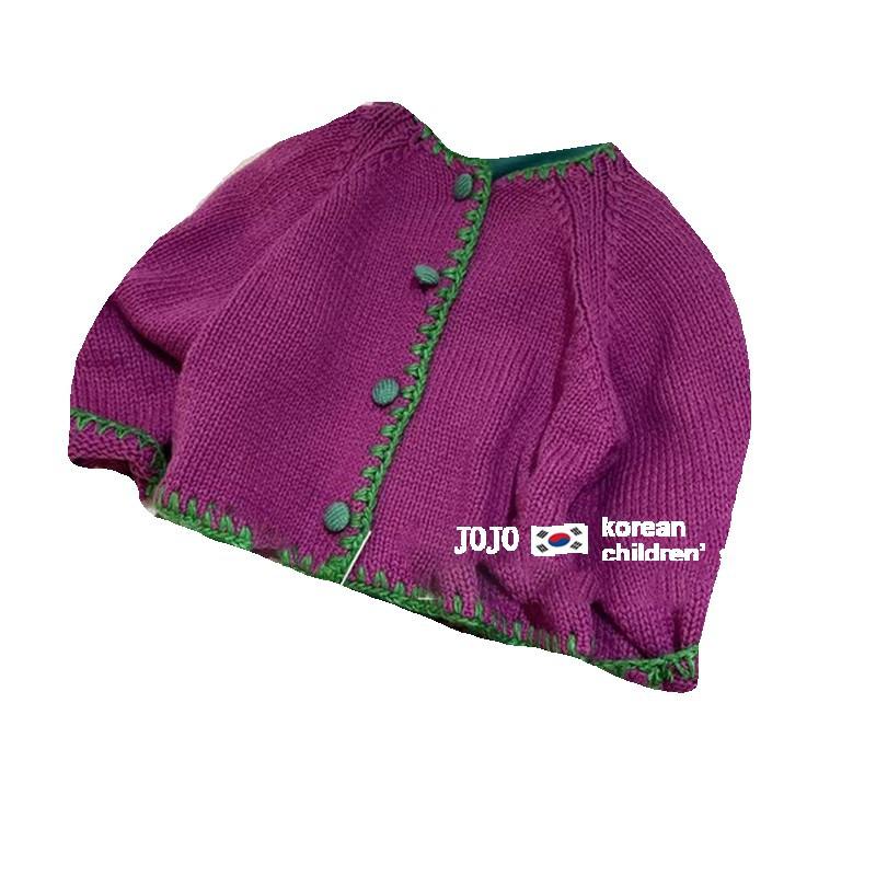 

Весенний трендовый корейский свитер-кардиган для девочек 2023 года — стильная повседневная куртка для детей маленького и среднего возраста 90 cm фиолетовый