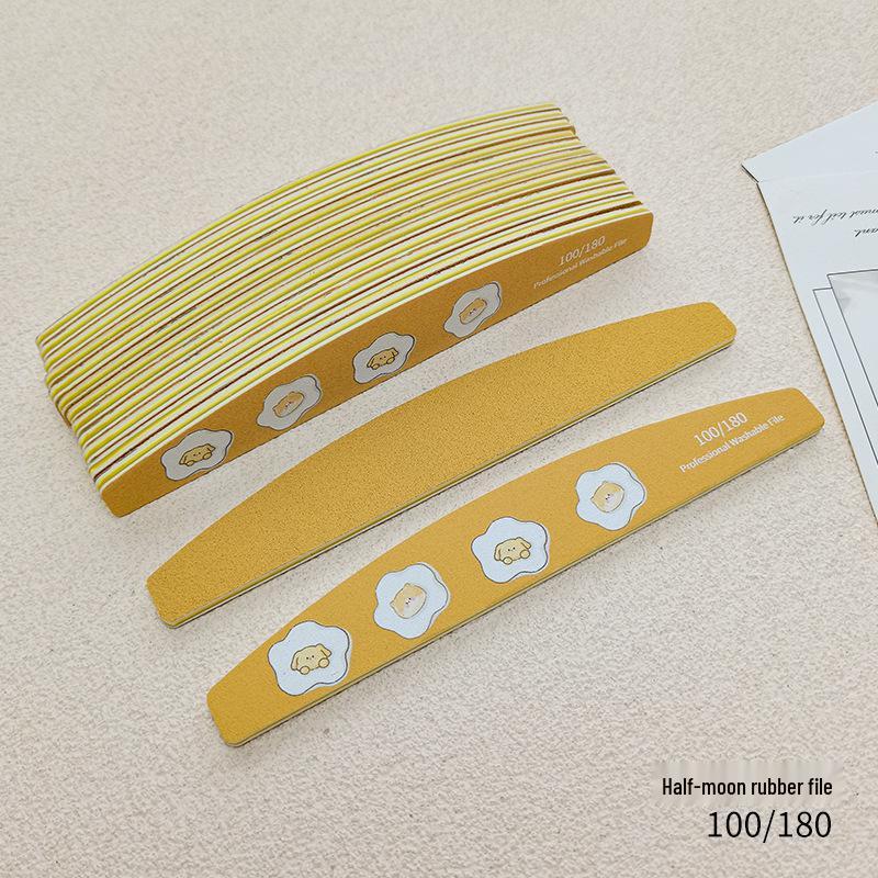 Durable Egg Yolk Nail Art Polishing Strips - No Shedding, Wear-Resistant Wood Chip Files