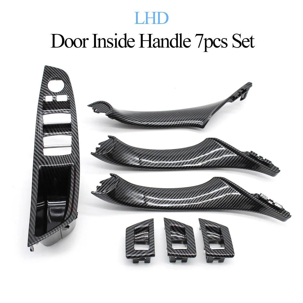 LHD RHD Carbon Fiber Car Interior Door Armrest Pull Handle Panel Trim Set For BMW 5 Series F10 F11 520i 523i 525i 528i 530i 535i