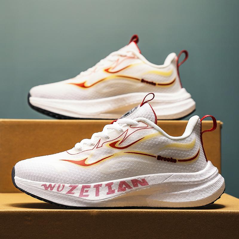 

New teen 2025 shock-absorbing and wear-resistant carbon plate sneakers men s and women s mesh breathable and non-slip racing sneakers tide 36 белый