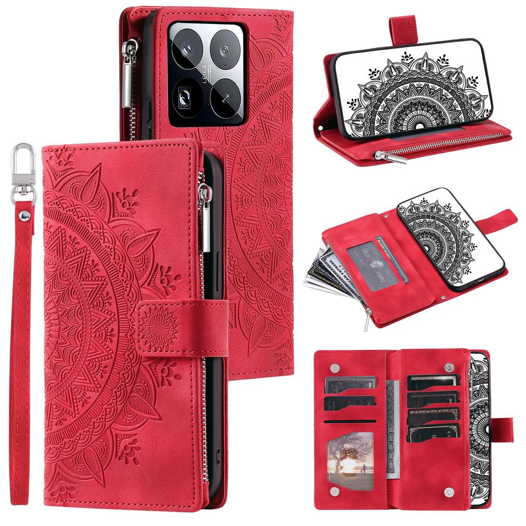 Style 006 For Xiaomi 15 Pro Wallet Case PU Leather Phone Cover Mandala Flower Pattern