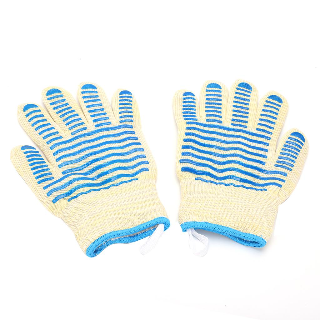 2PCS HeatResistant Glove Free Size 500 Celsius  NonSlip Flame Retardant for Microwave Oven Hand Protection