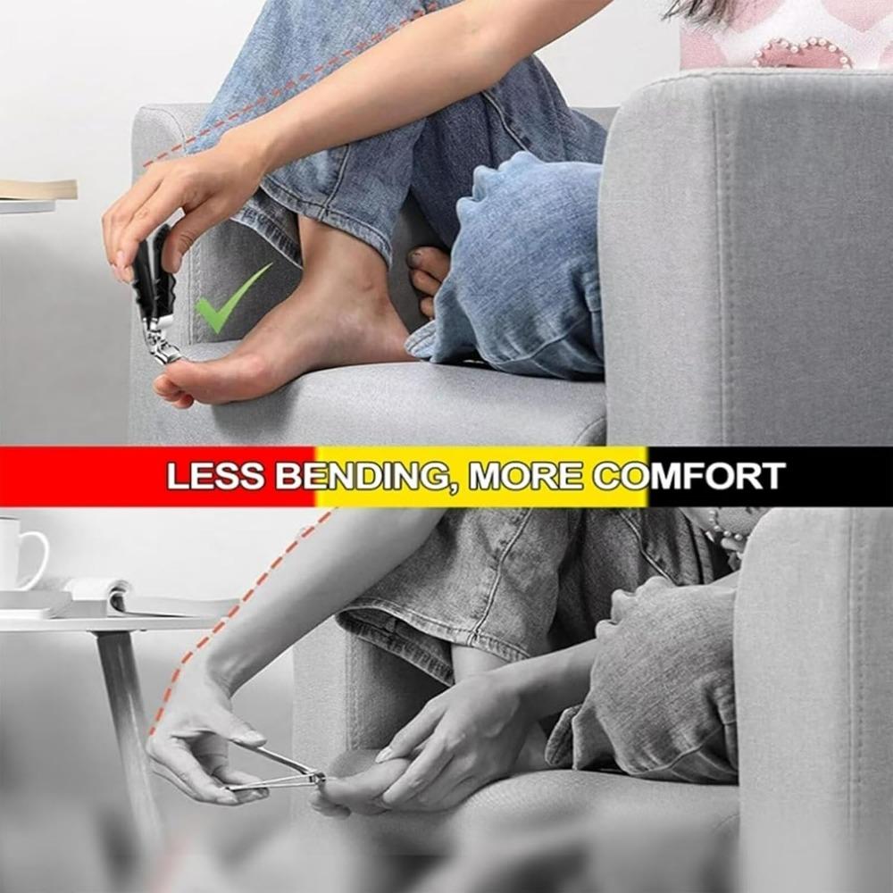 Stainless Steel Toenail Clippers with Curved Blade & Nail Catcher – Ergonomic Precision Trimming for Thick or Ingrown Nails