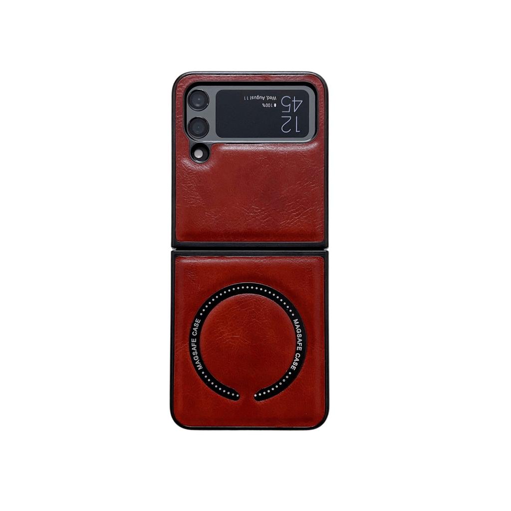 Magnetic Leather Pattern Is Suitable for Samsung Galaxy ZFlip7 Mobile Phone Case, New Folding Screen Zflip6 Protective Case 3.