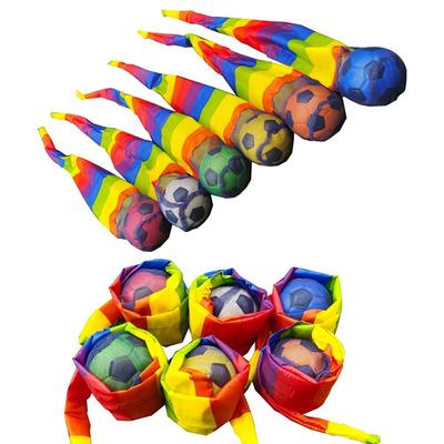 Kindergarten Hand Throwing Ball Football Rainbow Ball Fun Toy Ribbon Soft Ball Child Toy Training Physical Fitness Outdoor Props