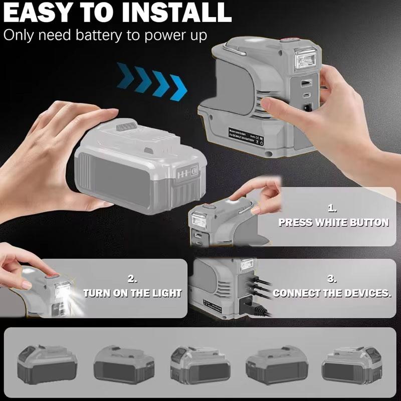 Wechselrichter Konverter 180W Power Inverter Für Dewalt Für Makita/Bosch/Milwaukee 18V Akku Mit LED-Licht Inverter Stromstation
