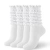 Women's Ruffled Lace Bubble Calf Socks - Girlish Long Slouch Style