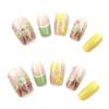 24 Stück Französische Falsche Nägel Abnehmbar Vollständig Fertige Falsche Nägel Quadratisch Vollabdeckung Press-On Nägel Set Für Frauen Tragbare Kunstnagelspitzen