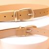Elegant Skinny Waist Belt Womens Faux Leather Strap Adjustable Gold Buckles Dress Up Essential