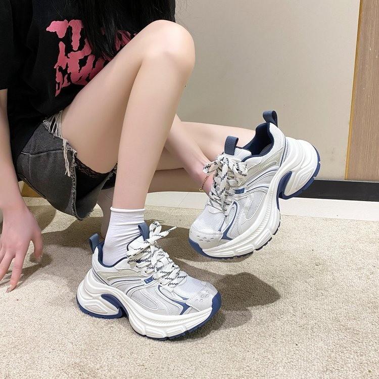 Daddy Shoes Women's 2025 New Popular Thick-soled Heightened Summer Mesh Breathable Women's Shoes Versatile Women's Sports Shoes