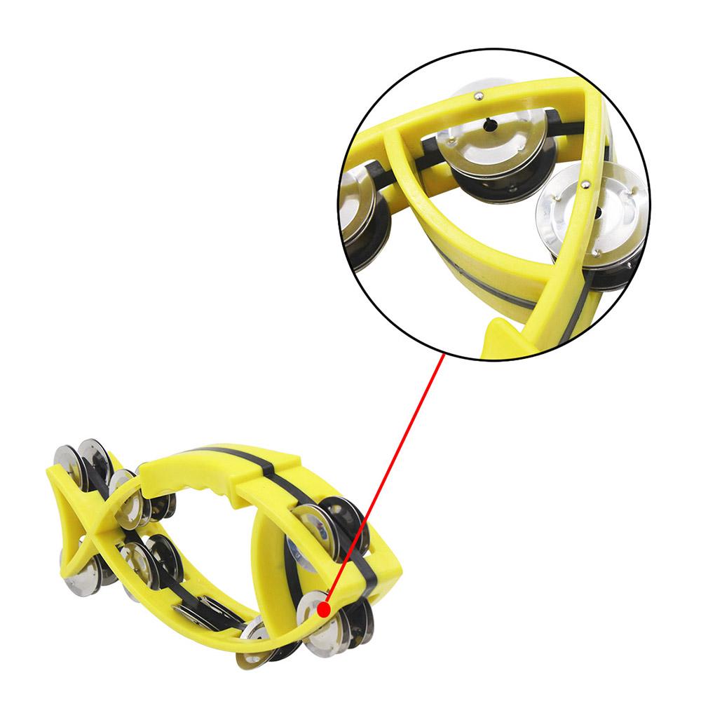 Clochette à main hochet tambourin poisson percussion avec double grelots métalliques jouet musical éducatif pour enfants pour fête jeux de danse couleur aléatoire
