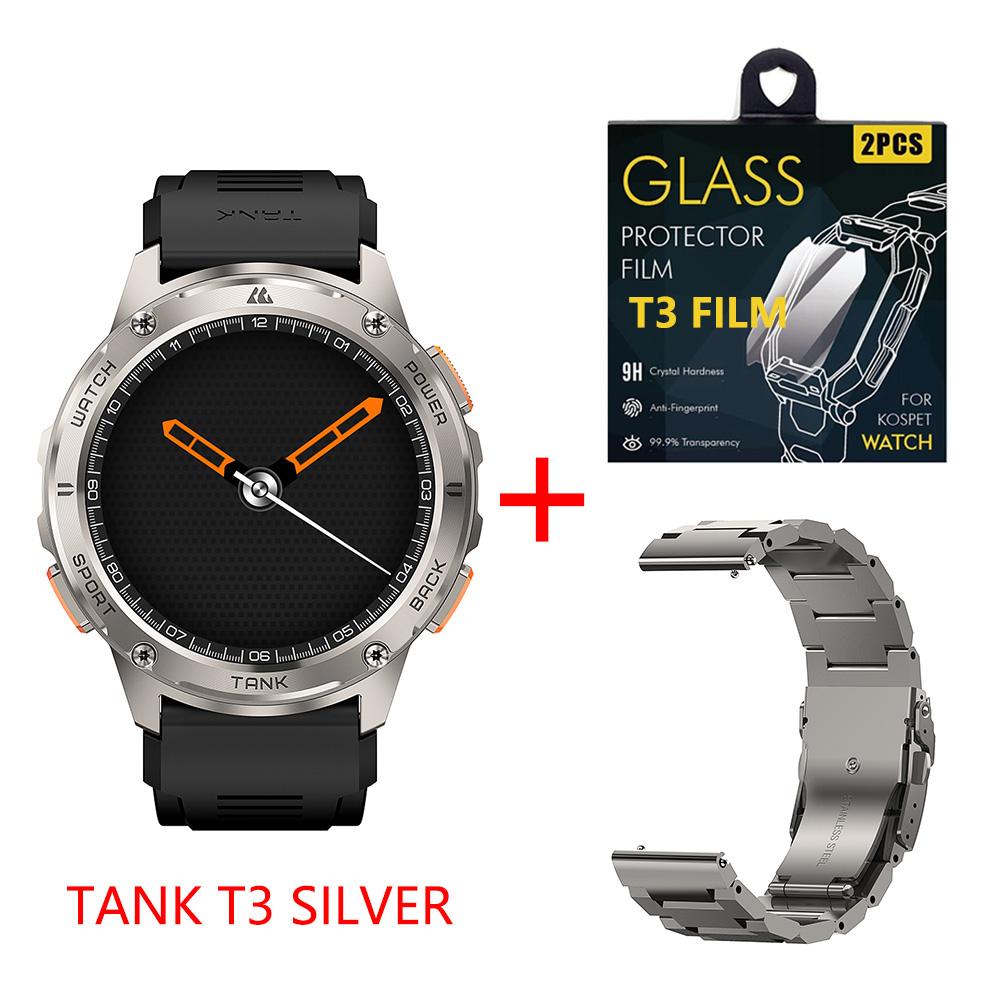Original KOSPET TANK T3 Smart Watch For Men Military Smartwatch Women Digital Fitness Watches  AI Voice AOD Bluetooth