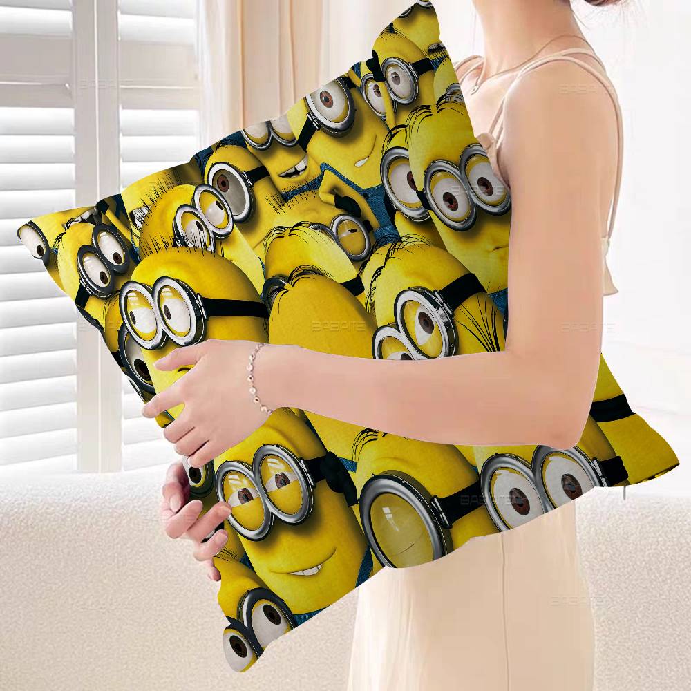 Cartoon-Cute-M-Minions Pillow Cushion Cover Pillowcase Living Room Sofa Home Decor Customized
