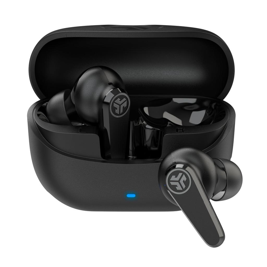 JLab Go Pods ANC Wireless Bluetooth Noise with Long Lightweight and Compatible with iPhone and Black Earbuds, 5.4 Cancelling, Mic, Playtime, Compact,