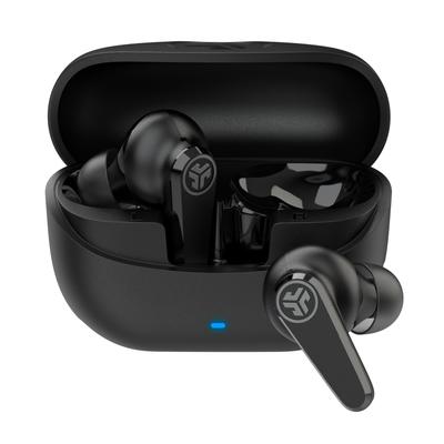JLab Go Pods ANC Sem Fio Bluetooth com Cancelamento de Ruído Longo Leve e Compatível com iPhone e Fones de Ouvido Pretos, 5.4, Microfone, Tempo de Reprodução, Compacto,