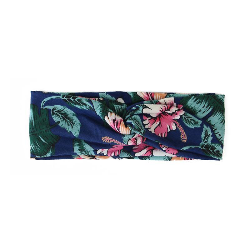 Frühling/Sommer Cashew Perücke Kreuz Damen Stirnband Böhmisch Sportlich Dünner Druck Geknotete Haaraccessoires Stirnband