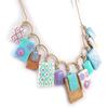 NOA [K0187] - Collier Créateur 'Bora Bora' turquoise mauve