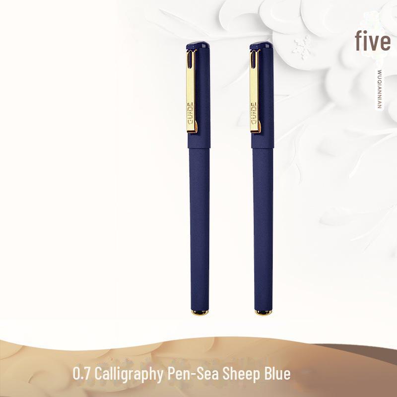 5000 Years W-386 Černá a červená 0,7mm Matné kaligrafické gelové pero - Podpisování, Hrot Bullet, Voděodolné, Uhlové.