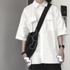 Women's Summer Korean-Style Loose-Fit Student Vintage Short-Sleeve Shirt