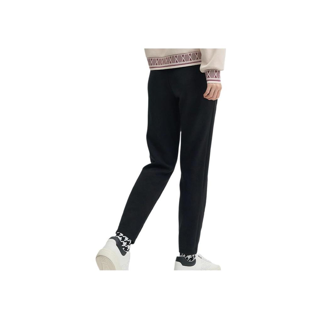 Fila Fashion Versatile Soft Skin-Friendly Knitted Sports Pants Women Bottoms Black F11W443605A-BK