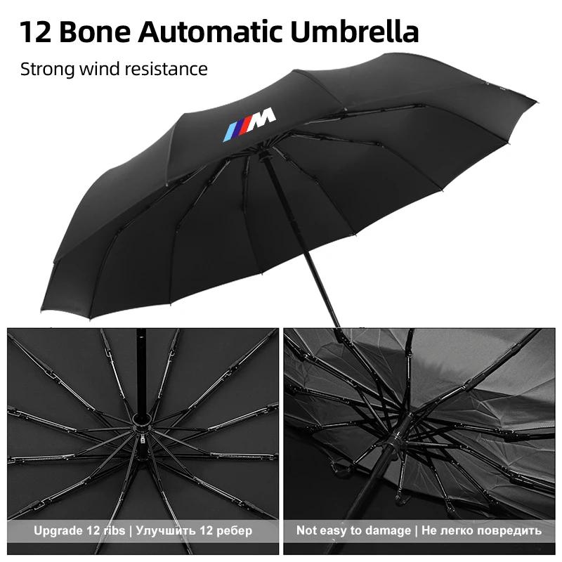 XKUGH1 For BMW New 2025 For BMW Car 12 Bone Fashion Folding Windproof Rainy UV Sunny Umbrella Accessory E87 E70 E91 E30 G20 E92 E93 E60