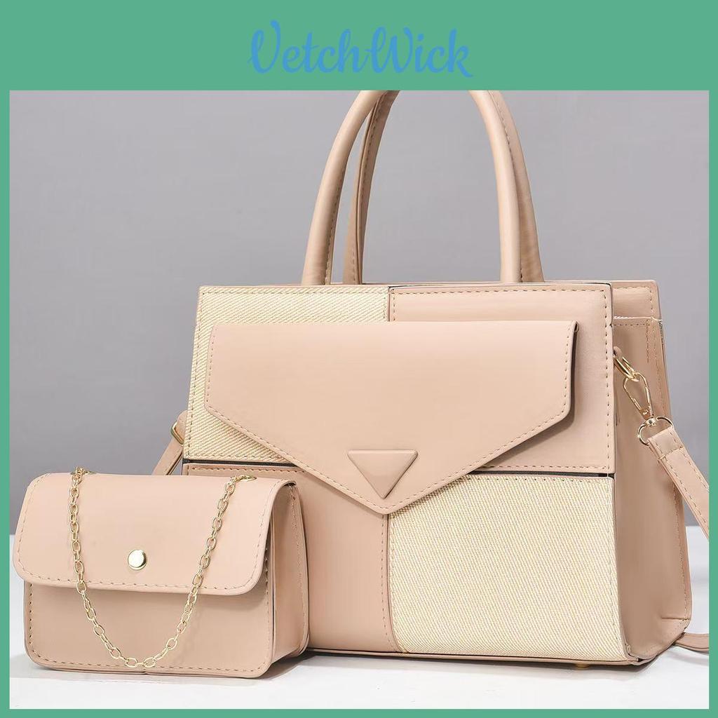 Pu Patching Crossbody Bag With Contrast Color Blocks And Magnetic Closure For Daily Use