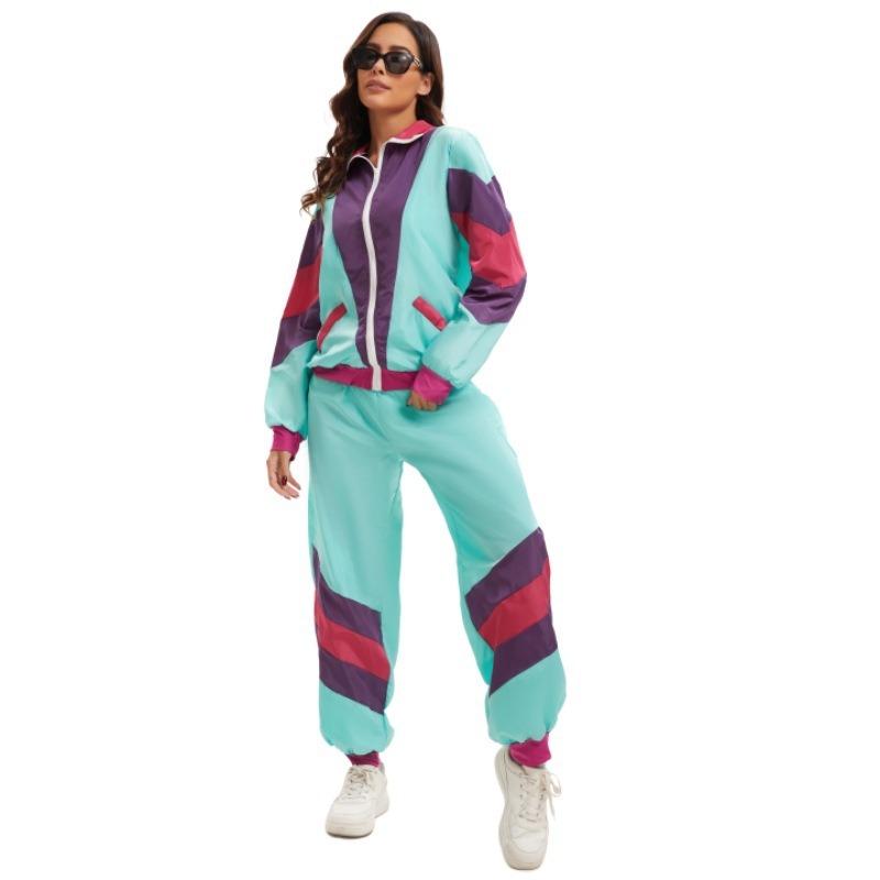 Men and Women Retro Disco Couple Sports Suit Hippie Prom Hip Hop Stage Performance Suit
