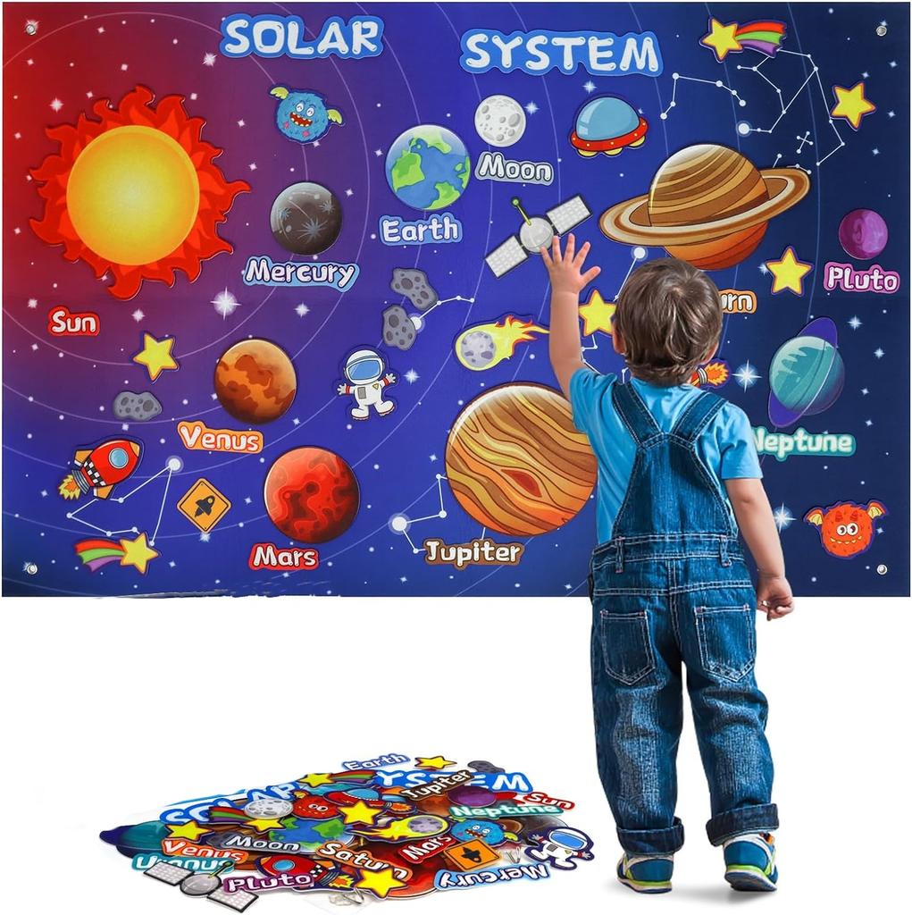 Toys Toys Montessori Felt Board Story Set Preschool Learning Activities Board Outer Space Scientific Cognition Party Decorations
