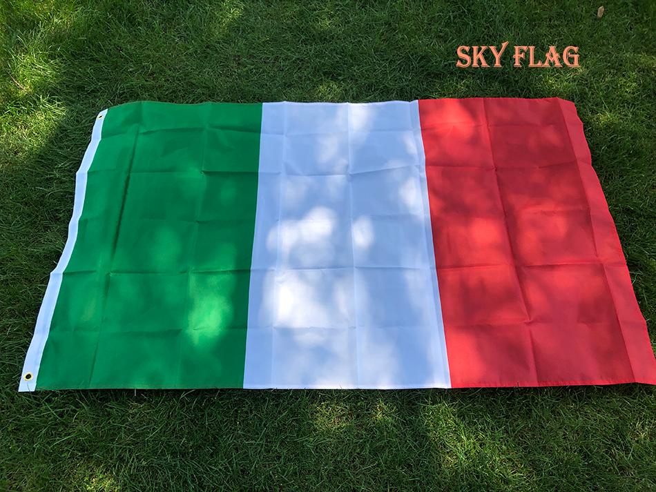 BANDIERA CIELO ITALIA Bandiera 90x150cm da appendere poliestere verde bianco rosso Italia bandiera italiana per Festival Decorazione Casa
