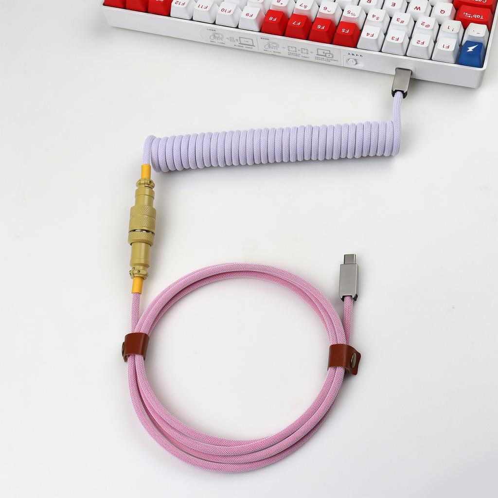 Laptop Keyboard Cable Type c to Usb c Long Coiled Cable for Mechanical Keyboard Usb c Coiled aviator Cable