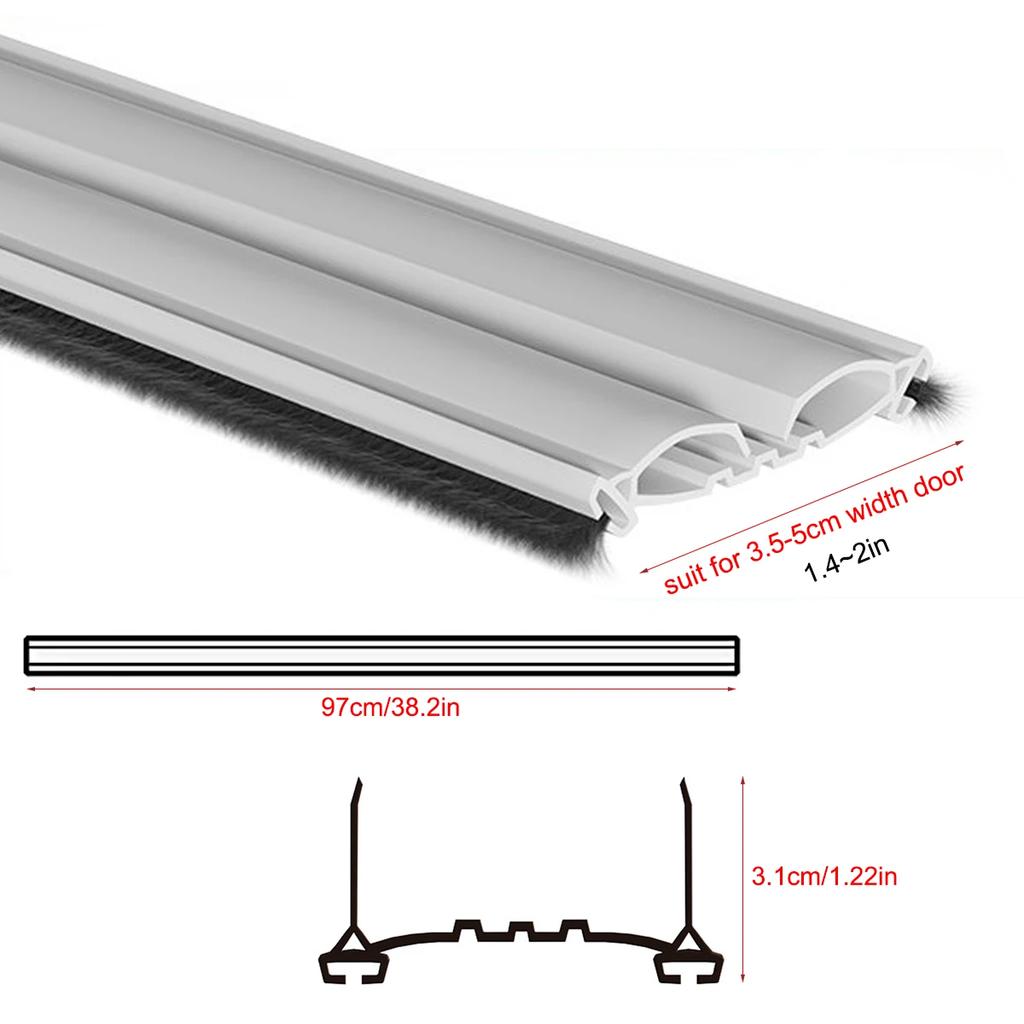 1PC Weather Stripping Door Seal Strip with Brush Anti-Cold Dustproof Insect Againest Sealing Strip Door Draft Gap Filler