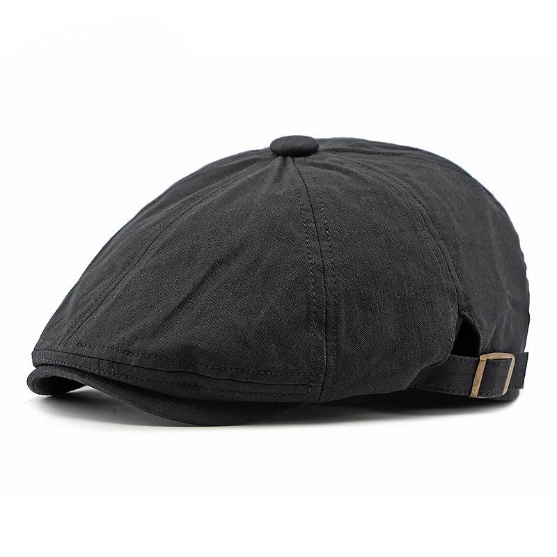 Vintage Octagonal Newsboy Cap for Men Women Retro Plain Solid Color Baker Boy Beret British Cabbie Flat Ivy Cap Adjustable