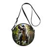 Dinosaur Print Round Shoulder Bag Casual Messenger Bag for Woman Best Gifts 2D Flat Casual Daily Crossbody Bag