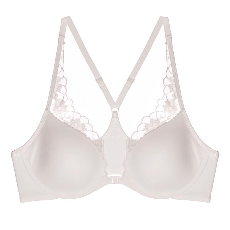 Intimo da Donna Estivo Sexy in Pizzo Anti-Caduta per Seno Abbondante con Bottoncini Anteriori Piccoli e Schiena Scoperta